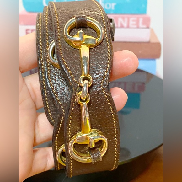 GUCCI Horse Bit Brown Leather 75cm Mens Belt - Picture 8 of 15